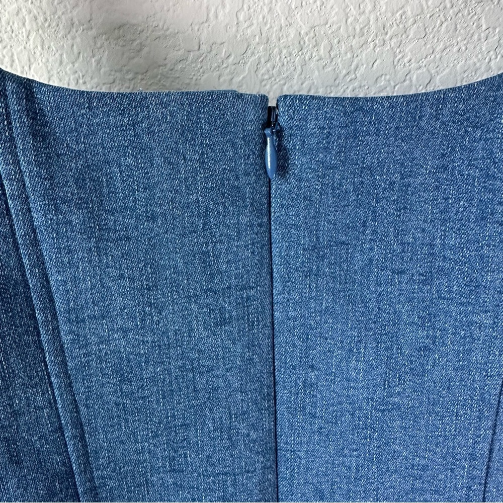 Veronica Beard Denim Liana Tailored Top in Blue SZ US 8 - Picture 7 of 8